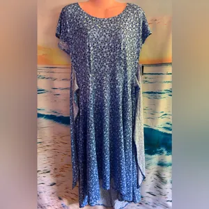 Robbie Bee Short Sleeve Cheetah Print Dots Midi Fit + Flare Dress Size LG BNWT thumbnail 7