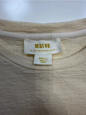 Maeve Anthropologie Cream Puff-Sleeve Knit Top thumbnail 4