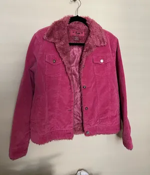 Vintage Annie USA Pink Faux-Fur Lined Corduroy Jacket thumbnail 1