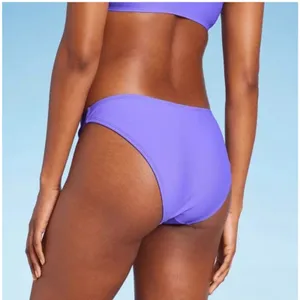 Wild Fable Low-Rise High Leg Cheeky Bikini Swim Bottom Purple L NWT thumbnail 2
