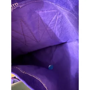 Handmade Purple Corduroy Backpack Boho Artisan Rucksack 16x13 thumbnail 5