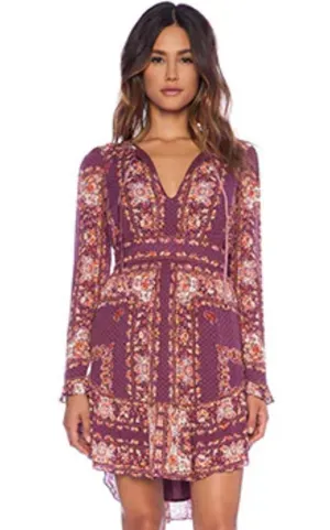 Free people Bridgette berry mini dress thumbnail 1