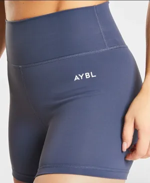AYBL | Women's Blue Seamless High Waisted Workout Athletic Gym‎ Biker Shorts, M thumbnail 1