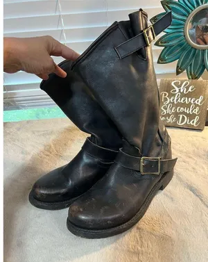 Freebird by Steven Men's Brown Leather Biker Boots Size 10 Mid-Calf thumbnail 15