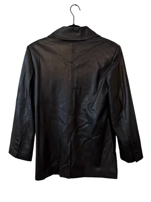 NIA Faux Leather Blazer Jacket – Black Size S thumbnail 8