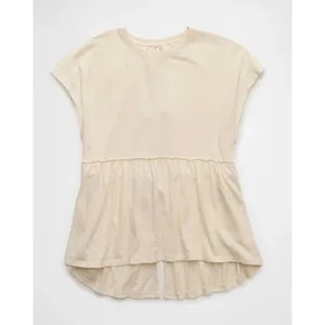 American Eagle size 2X women's tie back roll tab baby doll top blouse feminine thumbnail 4