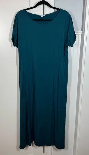 J. Jill Pure Jill cap sleeve deep teal “tourmaline” maxi dress‎ lenzing viscose thumbnail 1