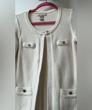 Banana Republic | Cream Knit Cardigan with Gold Button Accents Small thumbnail 3