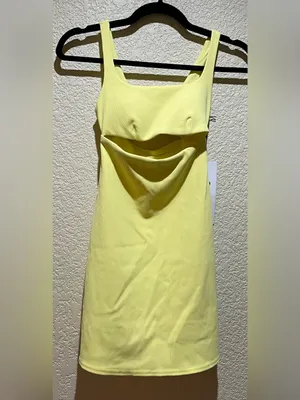 Alo Yoga NWT Slice Tennis in Sunshine Yellow Shorts Underneath Size XS thumbnail 5