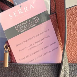 Serra purse tote in black with insert bag thumbnail 6