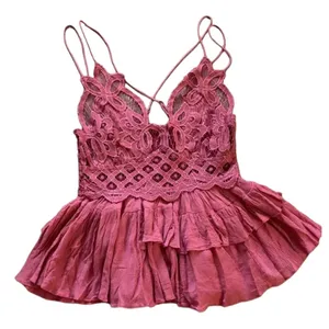 Free People intimacy Adella Cami in Sweet Red thumbnail 4