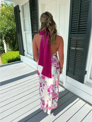 Floral Satin Maxi Dress Multiple Size L thumbnail 2