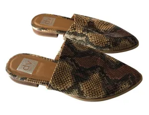 DV Dolce Vita Itzel Tan Multi Snake Embossed Pointed-Toe Mules Faux Leather 6.5 thumbnail 1