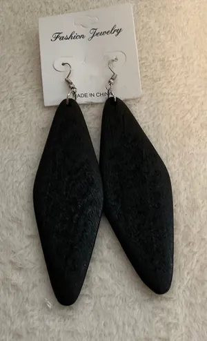 Wooden Earrings Black thumbnail 1
