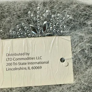 Fuzzy Grey Gloves with Snowflake Accents NWT thumbnail 5