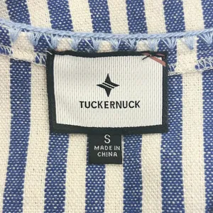 Tuckernuck Ivory Blue Stripe Mini Sullivan Embroidered Canvas Caftan Tunic Small thumbnail 8