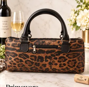 NEW Primeware Leopard Print Insulated Wine Clutch Single Bottle Tote NWOT thumbnail 1