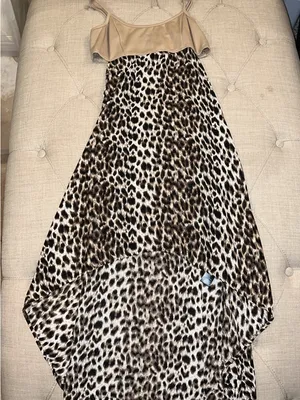 Womens Leopard High-Low Skirt with Beige Top thumbnail 1
