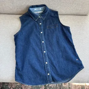 2001 Vintage Tommy Hilfiger Denim Vest Shirt 12 Western Preppy Y2K Mom Fall thumbnail 4