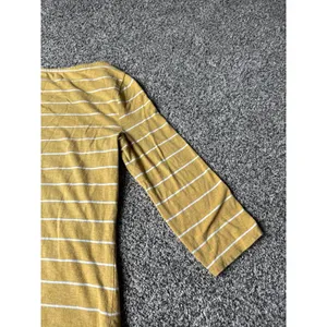 A New Day Women's yellow white striped quarter sleeve top size large thumbnail 8