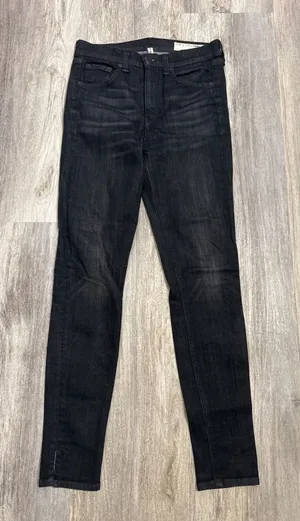 Rag‎ & Bone High Rise Ankle Skinny Jeans Black Lock Size 25 thumbnail 1