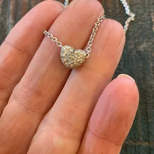 Sterling silver rhinestone heart (2 thumbnail 3
