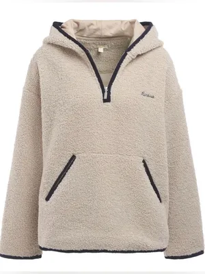 Barbour Explorer Castanesa Fleece cream oatmeal Hooded Quarter Zip Women’s thumbnail 1
