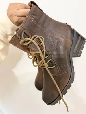 Sorel Cate Lace Waterproof Bootie Dark Brown Leather Boot NL3385-282 Womens 7.5 thumbnail 3
