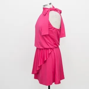 Black Halo. Pike High Neck Drape Front‎ Mini Dress. thumbnail 7