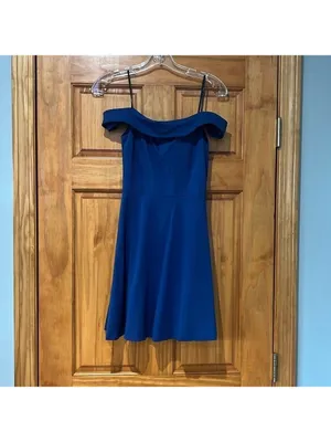Lulus Blue Sleeveless Scoop Neck Fit and Flare Mini Dress XS thumbnail 4