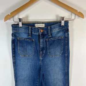 Madewell High Waisted‎ Sailor Jeans Medium Wash Cropped Flare women's Size 26 thumbnail 2