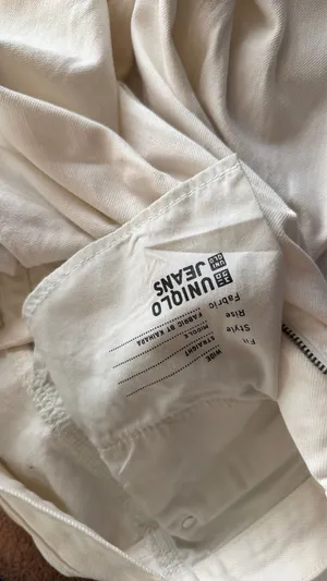 Uniqlo Cream Wide-Leg Pants High Waisted thumbnail 7