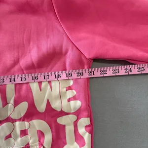 Women's Pink All We Need Is Love Hoodie Size Small #260609 thumbnail 6