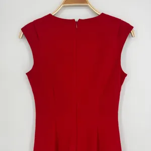 Calvin Klein Sheath Dress 4 Red Sleeveless Ruched Cocktail Party Wedding Guest thumbnail 6