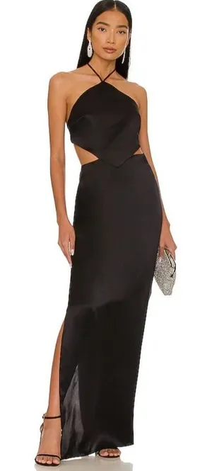 Amanda Uprichard X Revolve Celosia Gown in Black‎ Size: L thumbnail 1