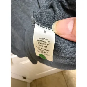 Aerie Womens Charcoal Gray Ribbed‎ Henley Long Sleeve Top Size Medium Slim Fit thumbnail 5