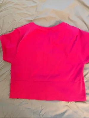 aerie Bright Pink Crewneck Crop Top thumbnail 5
