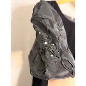 Jessica Howard Vintage Black Velvet Puff Sleeve Soutache‎ Cocktail Dress Size 14 thumbnail 3