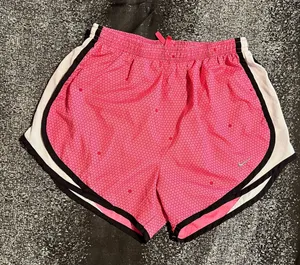 Womens small Nike Dri Fit 3" running shorts-pink/red honeycomb w/liner thumbnail 1