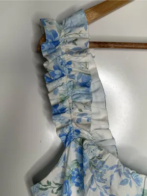 ARULA Alexa Blue Floral Bow Back Ruffle Mini Dress Size 2X thumbnail 6