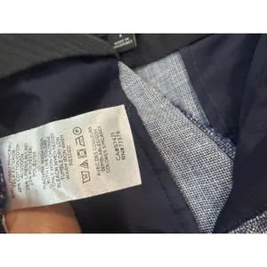 Ann Taylor Blue White Crosshatch Wide Leg Crop Pants High Rise Trousers Size 6 thumbnail 8