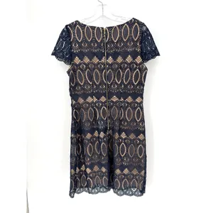 Eliza J Sheath Dress Womens 8 Navy Lace Wedding Guest Formal Feminine Romantic thumbnail 8