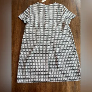 NWT Loft Blue and Navy Plaid Short Sleeve Dress - Size 12 thumbnail 2