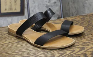 Style & Co. Womens Elliee Flat Sandals 10020656300 Black / Brown 10.5M thumbnail 1