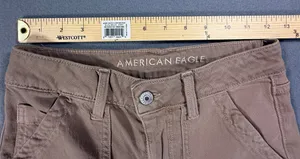Women’s American Eagle Tan Wide Leg Stretch Cargo jeans thumbnail 6