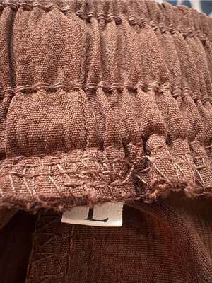 Brown Relaxed Pocket Cropped Pants Size Large thumbnail 6