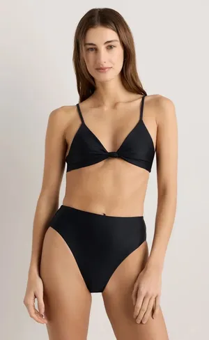New Quince Italian High-Rise High-Leg Bikini Bottom Size Medium thumbnail 1