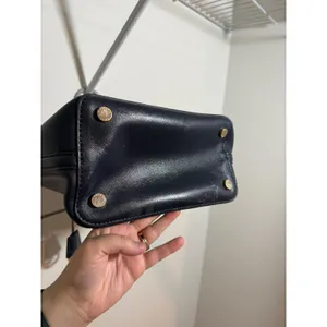 Michael Kors Saffiano Leather Satchel Womens Navy Blue Gold Hardware Handbag thumbnail 14