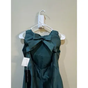Alfred Sung D824 Hunter Green Jewel Neck Open Back Bow Gown Size 16 R $248 thumbnail 6