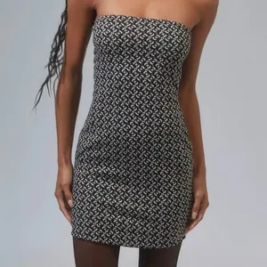 NWT Urban Outfitters Geometric Print Tube Mini Dress Black White Y2K Size XL thumbnail 2